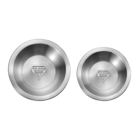 

2pcs Stainless Steel Seasoning Dish Round Food Dipping Dishes Soy Saucer Appetizer Plates (Large+Small)