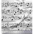 thumbnail image 1 of Soimoi White Poly Georgette Fabric Notes Musical Instrument Print Fabric by Yard 42 Inch Wide, 1 of 1