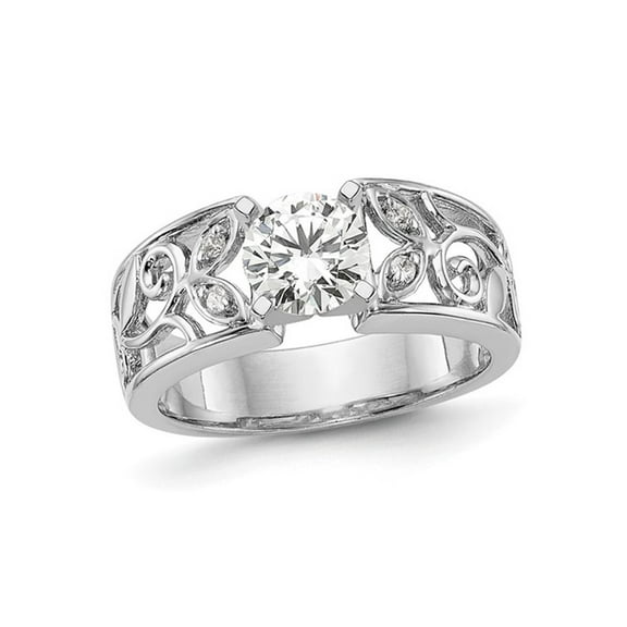 2.00 Carat (Ctw VS2-VS1, D-E-F) IGI Certified Round Lab-Grown Diamond Engagement Ring 14K White Gold for Women