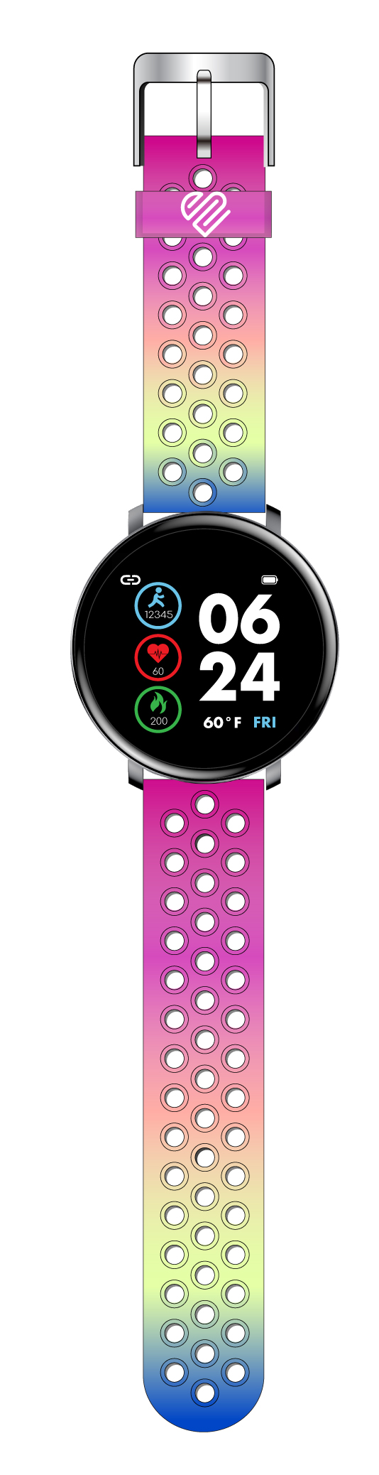 Buy Justice Girls Tween Smartwatch in Perforated Rainbow JSE4206WMC