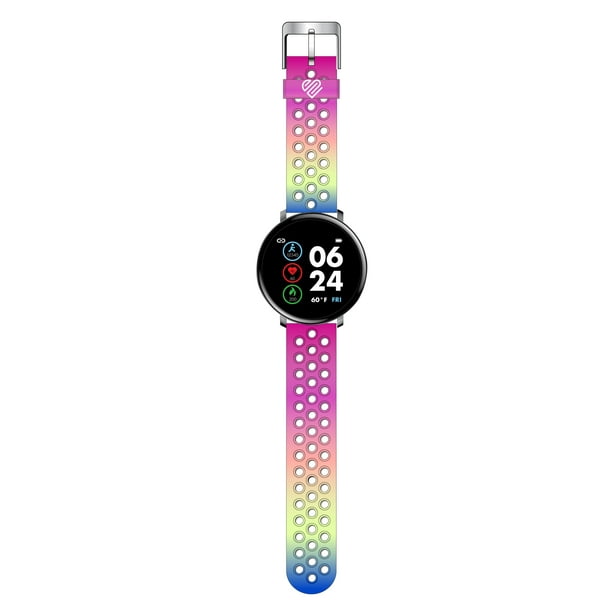 Justice Girls Tween Smartwatch in Perforated Rainbow JSE4206WMC