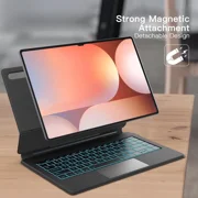Keyboard Case for Samsung Galaxy Tab S10 Lite / S10 FE / S9 FE 5G 10.9 inch / S9 / S8 / S7 11 inch Magic Floating Cantilever Magnetic Stand, 3-Level 7 Color Backlit & Built-in Trackpad