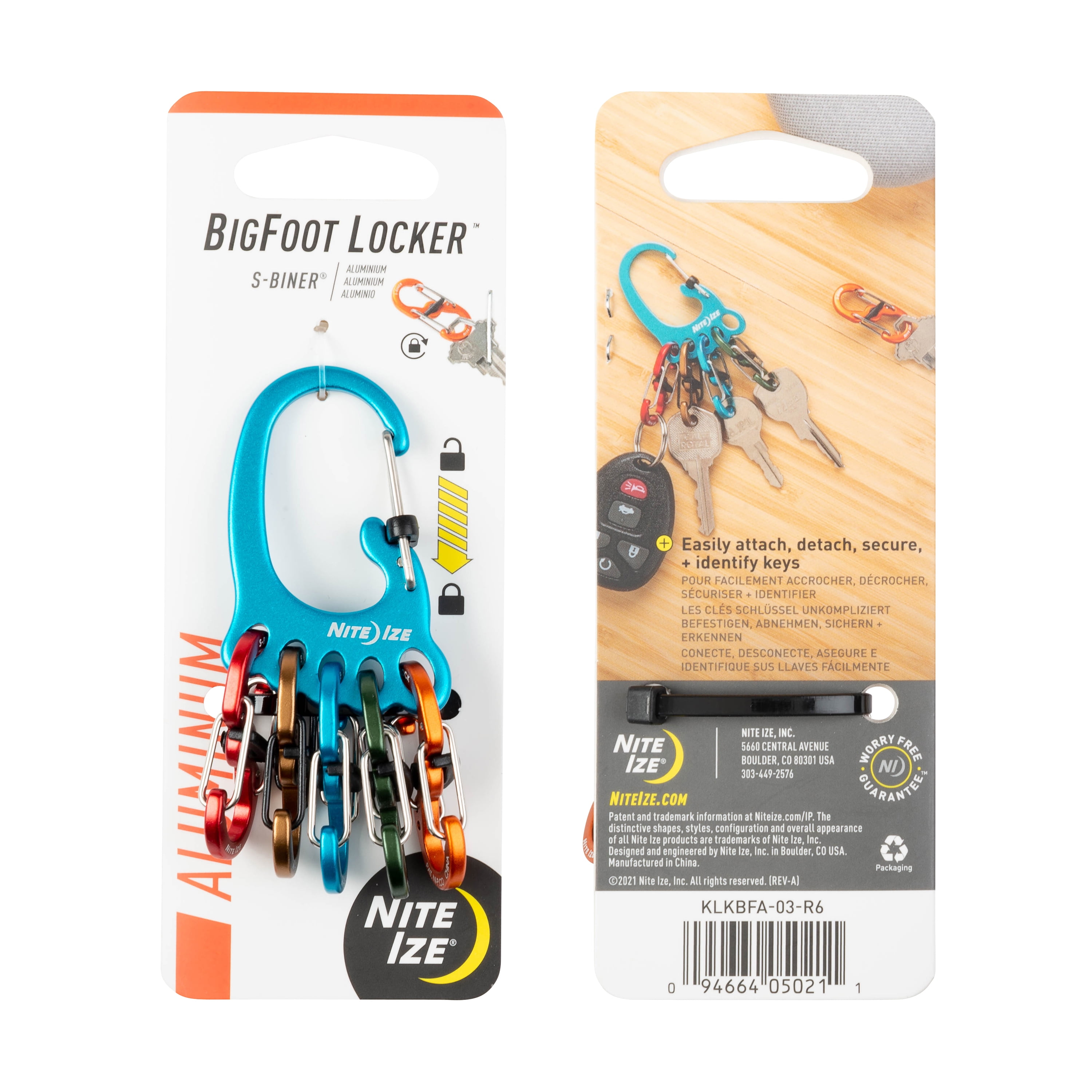 Nite Ize BigFoot Locker KeyRack Aluminum Assorted Key Organizer
