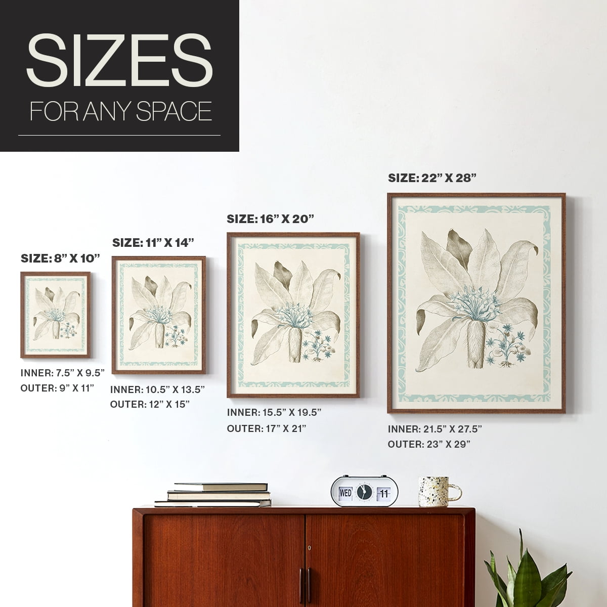 Willow Blue Besler V Framed Print - Solid Wood in Single Picture Frame Solid Wood 2 Framed Print