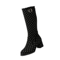 thumbnail image 2 of KEVCHE Women's Chunky Heel Knee High Boots, Plus Size Retro Polka Dot Pointed Toe Casual Design with Breathable Lining, Trendy Boots for Daily Leisure Wear, 2 of 7