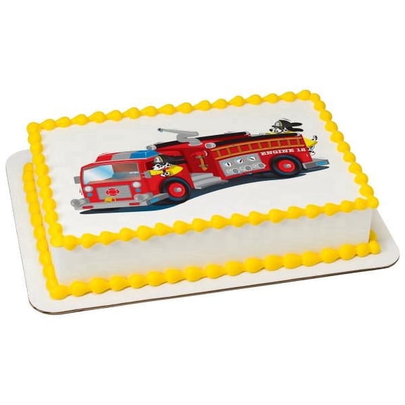 TNCT Firetruck Edible Cake Topper Image Personalizable Image Sheet