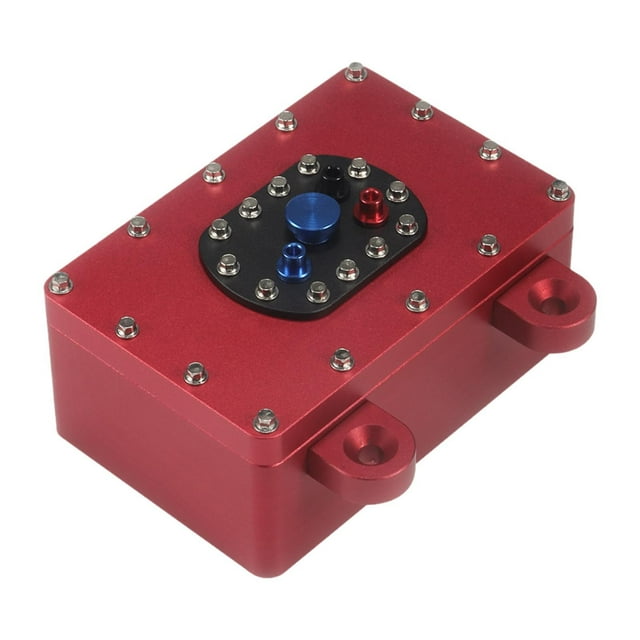 Tanque de combustible CNC mejorado para caja receptora de orugas RC, repuesto, 60 x 40 x 26 mm, caja receptora de combustible para coche RC 1/10 SCX10 Rojo