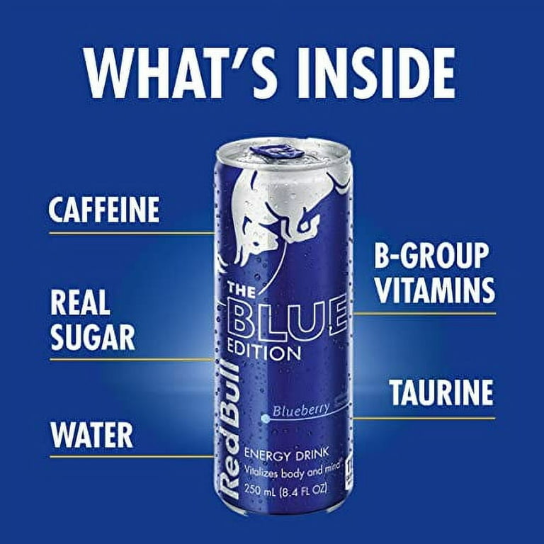 Red Bull Blueberry Blue Edition Energy Drink, 8.4 Fl Oz Cans, 4