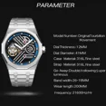 thumbnail image 5 of AESOP Luxury Full Hollow Skeleton Men Tourbillon Mechanical Watch Gradient Manual Wristwatch Super Luminous Sapphire Male Clocks, 5 of 27