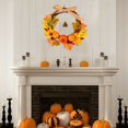 thumbnail image 3 of Autumn Maple Leaf Pumpkin Wreath Thanksgiving Halloween Front Door Home Decor LO, 3 of 12