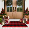 thumbnail image 1 of Alfombra de exterior KIMODE Buffalo Plaid Rojo/Negro, 60 x 130 cm, algodón, 1 of 9