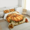 thumbnail image 3 of Manfei Orange Pumpkin King Size Comforter Sets,Autumn Maples Bedding Comforter Set,Happy Fall Bedding Set For Children,Breathable Home Decor Reversible,3-Piece, 3 of 8