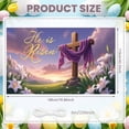thumbnail image 2 of Pink Cherry Blossom Happy Easter Banner Bunny Ear Design Easter Backdrop Colorful Easter Eggs Themed Spring Easter Display for Easter Party Spring Celebration Photo Shoot, 2 of 9