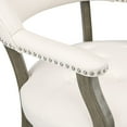 thumbnail image 4 of JESONVID Dining Chair with Casters Set of 4, Captain's Chair with Caster Dining Room Chairs with Rollers Curving Backrest Dinette Sets Poker Chair with Wheels Kitchen Table Rolling Chairs,Grey&White, 4 of 6