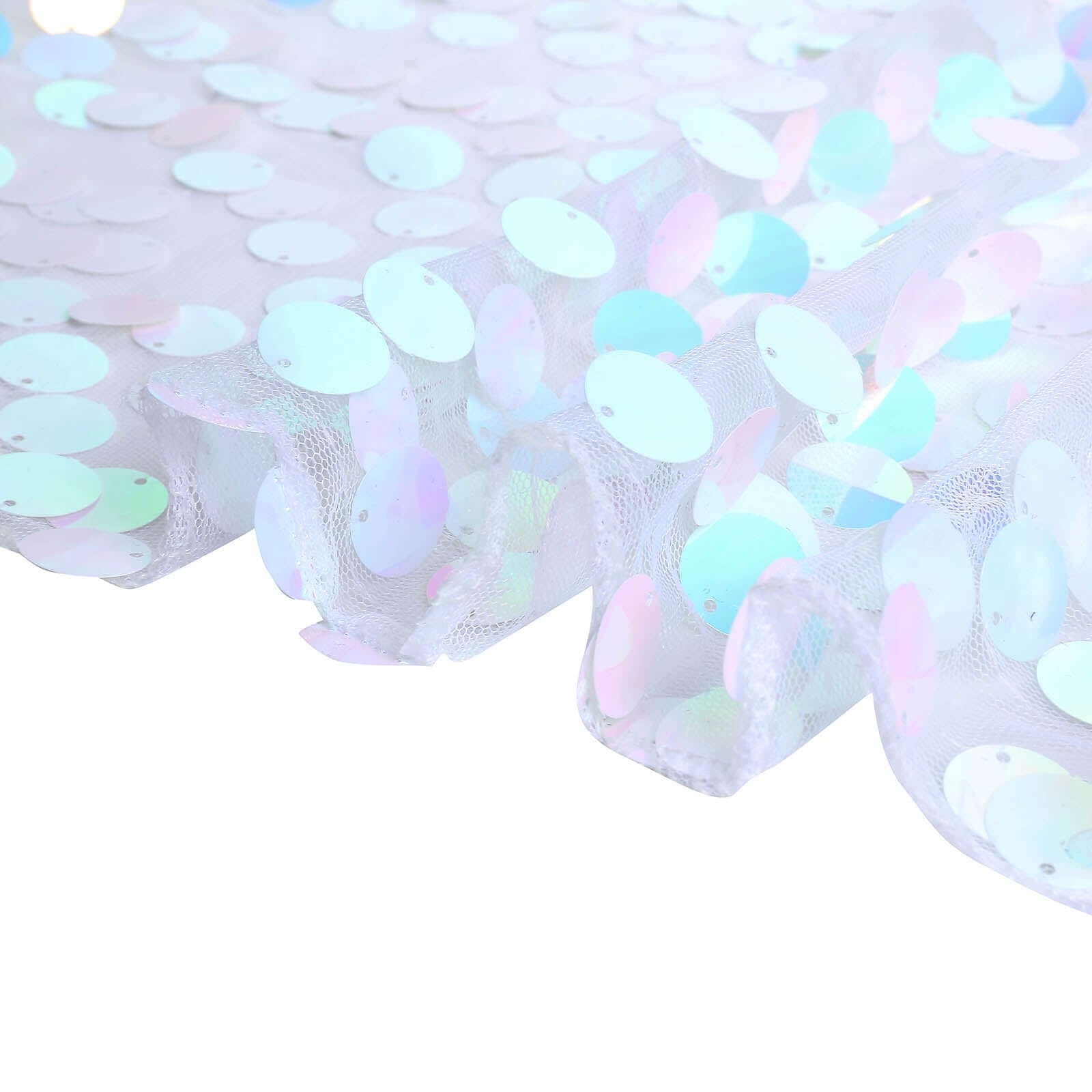 Efavormart 54" x 4Yards - Iridescent Blue Payette Sequin Fabric Roll with Mesh Fabric Base