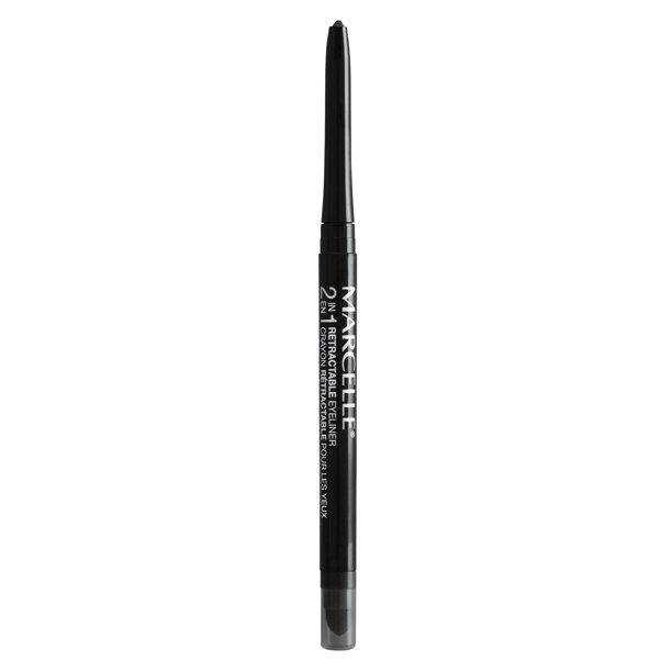 Delineador de ojos retráctil 2 en 1 Marcelle, negro, resistente al agua, fácil de difuminar, efecto ahumado, 12 h de duración, sin perfume, hipoalergénico, sin crueldad animal, 0,31 g