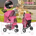 thumbnail image 5 of Pink Dog Stroller for Medium Dogs 30 lbs Pet Stroller for Small Dogs Cat Strollers for 2 Cats, 3 Wheels Foldable Jogger Puppy Stroller with Storage Basket and Cup Holder, Pink Polka Dots, 5 of 6