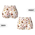 thumbnail image 5 of Lsque Autumn Maple Leaf with Hedgehog Pattern High Waisted Biker Shorts for Women-Tummy Control Fitness Athletic Workout Running Yoga Gym Shorts,Moisture-Wicking-Small, 5 of 9