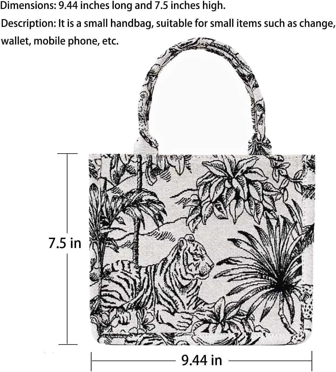 NCDUANSAN Fashion luxury tote bag cotton linen one shoulder handbag large  capacity jacquard embroidery retro