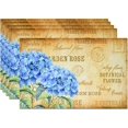 thumbnail image 2 of SPXUBZ Placemats, Vintage Postcard Blue Hydrangea 18x12 Inch Placemats for Family Table Holiday Decor Placemat Set of 4, 2 of 5