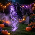 thumbnail image 3 of Lypsnake Spirit Witch Glowing Garden Yard Stake Light, Crow Lantern with Purple Ghost Bird Light Effect, Gothic Witch Outdoor Lawn Stake Decor for Halloween Pathway Haunted House Party, 3 of 7
