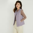 thumbnail image 5 of Womens Petite Short Down Vest Light Packable Round Collar V Neck Vest, 5 of 5