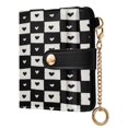 thumbnail image 2 of Small Wallet For Women Bifold Leather Pocket Coin Credit Card Holder With RFID Blocking Checkered Small Hearts, 2 of 6