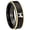 Black And Gold Step Edge, variant on Poodle Design Concave Black Tungsten Men Ring 10MM