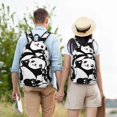 thumbnail image 5 of Honeii Seamless Pattern Cute Panda Print Canvas College Laptop Backpack, Durable Rucksack Travel Notebook Bag School Backpack Book Bag for Men Women-Medium, 5 of 7