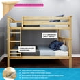 thumbnail image 2 of Max & Lily Twin over Twin Bunk Bed for Kids, Solid Wood Bunk Beds with Ladder, Natural, 2 of 13