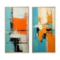 thumbnail image 2 of Designart "Serenity in Time Minimalist Abstract I" Abstract Painting Framed Wall Art Set Of 2 - Modern Blue Frame Gallery Set For Office Decor, 2 of 6