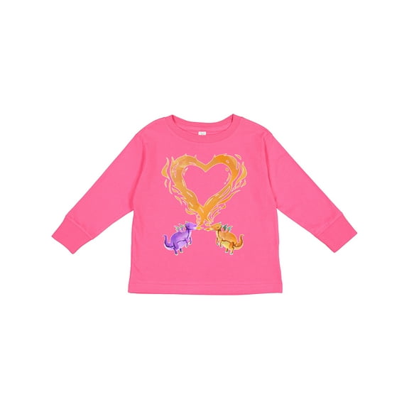 Inktastic Fire Heart Dragons Boys or Girls Long Sleeve Toddler T-Shirt