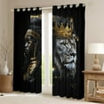 thumbnail image 2 of Feelyou Tribal Black Princess Black Out Curtains, Wildlife Lion King Curtains Pack of 2 (42x63 Each), Southwestern Bohemian Style Bedroom Curtains, Blackout Curtains Bedroom Decor, 2 of 6