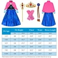 thumbnail image 3 of Avady Princess Anna Costume Princess Dress Up for Girls Long Sleeves Cosplay Costume with Red Cape, 3 of 5
