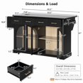 thumbnail image 3 of Rolling Kitchen Island Cabinet with Drawers & Drop Leaf, Storage Cart on Wheels with Arched Glass Doors, Power Outlet & Spice Rack, 3 of 12