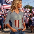 thumbnail image 4 of Fabrcox S-5XL 1776-2026 250 Anniversary USA Shirts Flag Print 3/4 Length Sleeve 4th of July Tee Shirts for Women Independence Day Celebration Freedom Patriotic Shirt Women, 4 of 5