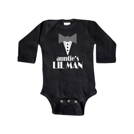 

Inktastic Auntie Lil Man Tuxedo Front Gift Baby Boy Long Sleeve Bodysuit