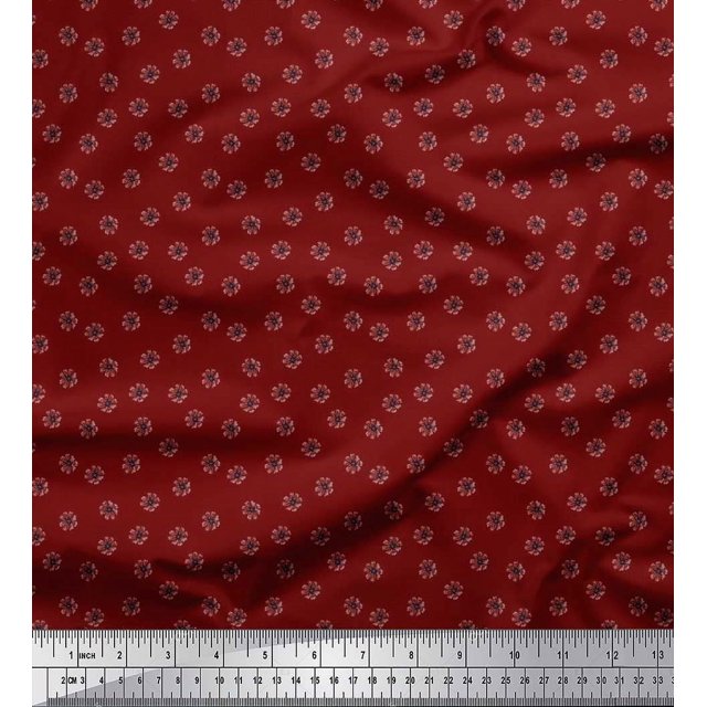 Soimoi Georgette Viscose Fabric Cosmos Floral Print Fabric by Yard 42 Inch Wide