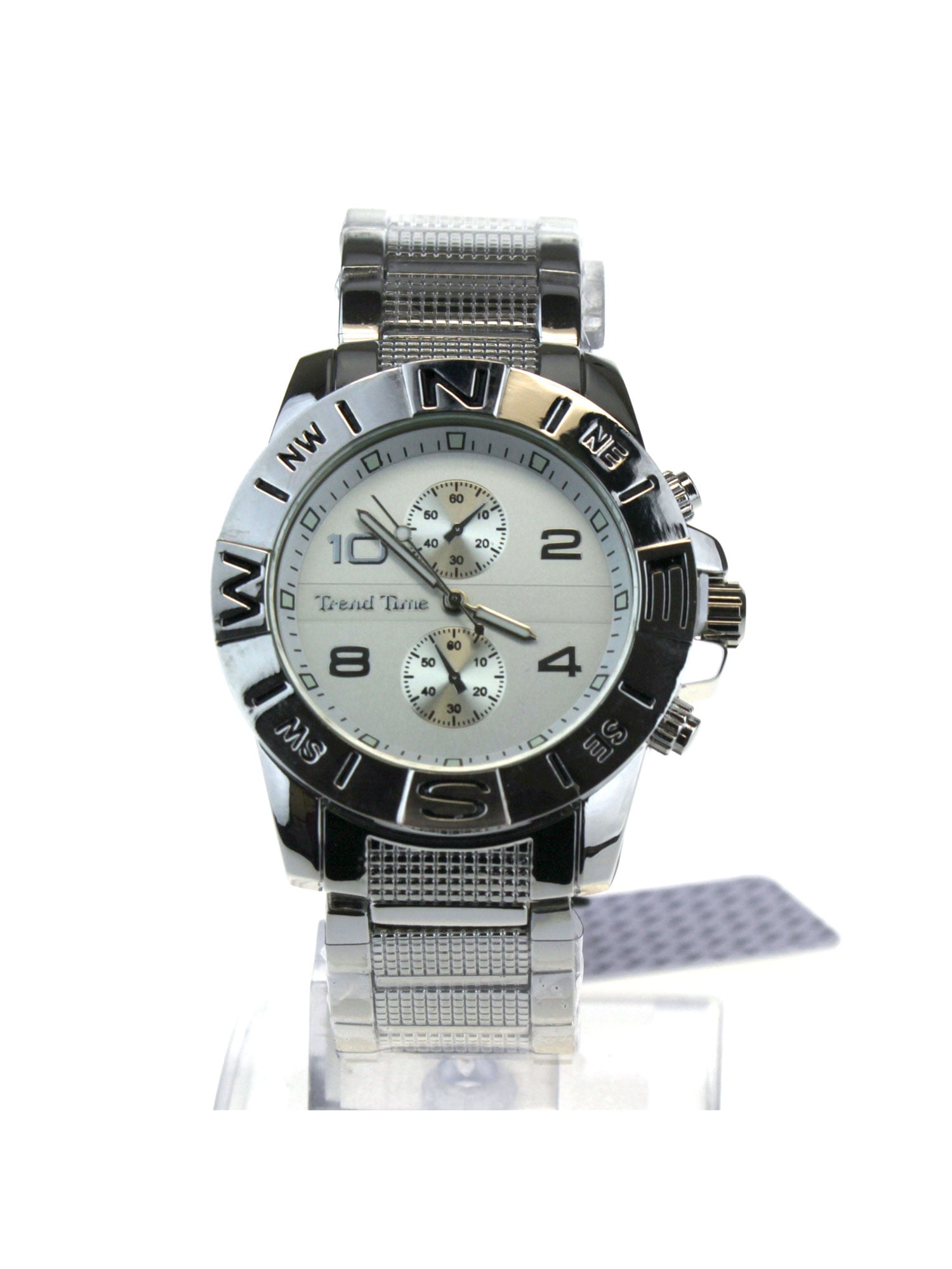 Mens Metal Dress Sport Round OG Luxury Analog Wrist Watch All Silver