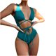 thumbnail image 1 of Traje de baño sexy con sujetador acolchado de playa de color sólido de una pieza para mujer Fridja  nalpqowj51741, 1 of 9