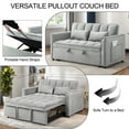 thumbnail image 3 of Leumius 3 in 1 Sofa Bed,Convertible Sleeper Sofa with Pull Out Bed,Loveseat Couch with Adjustable Backrest for Living Room,Gray, 3 of 6