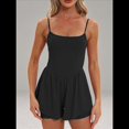 thumbnail image 4 of Mono de Verano Sin Mangas para Mujer, con Tirantes Finos y Doble Forro, Pantalones Cortos, Conjunto de una Pieza. Negro XL, 4 of 9