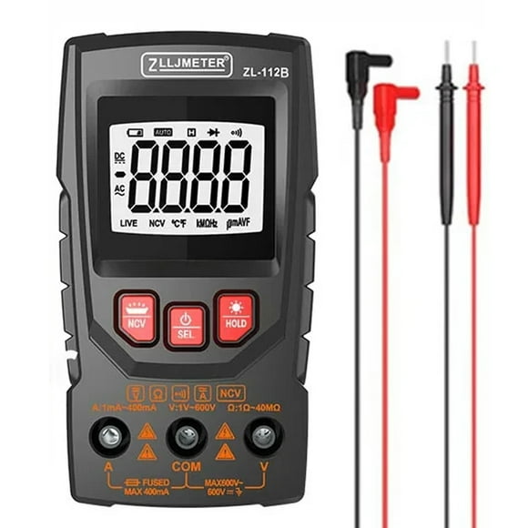 Professional Digital Multimeter Color Display Handheld Multimeter NCV Tester Professional Voltage Current Capacitance Resistance Diode Measurement Meter with Flashlight Automatic Shutdown F