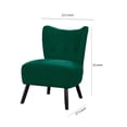thumbnail image 5 of Upholstered Armless Accent Chair with Flared Back and Button Tufting, Green - Saltoro Sherpi, 5 of 5