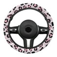 thumbnail image 2 of Yuyamidu Pink Leopard Print Car Steering Wheel Cover for Women Girls Winter Auto Wrap Cover for Cars Sedans Flannel Vehicle Steering Wheel Protective Accessories, 2 of 7