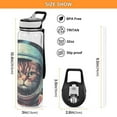 thumbnail image 3 of Cat Astronaut Circle Sports Water Bottle Portable Travel Mug 32oz BPA Free Leak Proof Straw Transparent Tritan for Gym Yoga Cycling Camping, 3 of 7