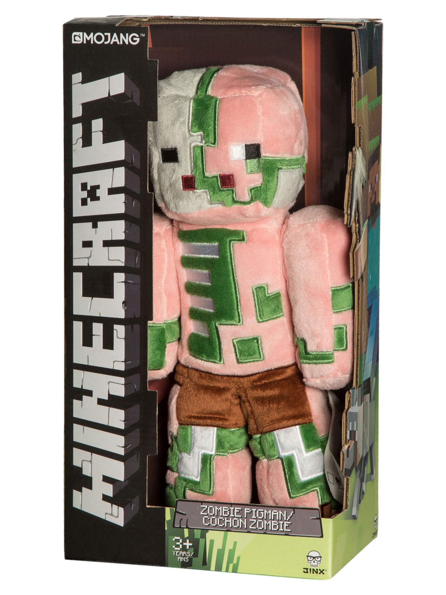 Jinx Minecraft Zombie Pigman Plush Stuffed Toy 12 Tall With Display Box Walmart Com