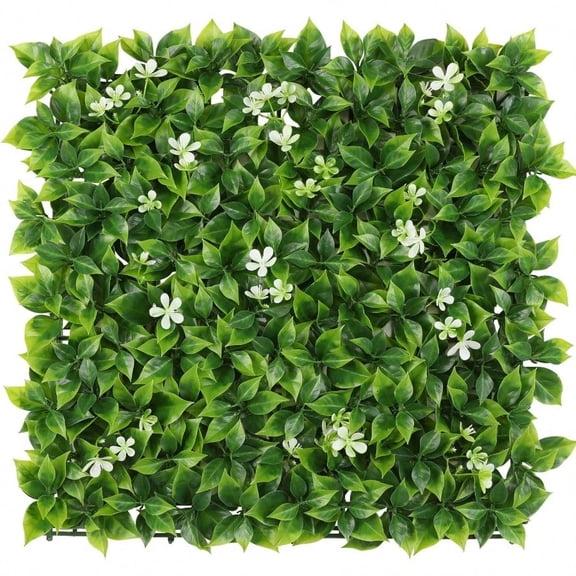 Luyue 6pcs Artificial Grass Wall Panels Epipremnum Greenery Backdrop 20*20 Green Flower Hedge Panel Greenery Grass Wall Decor Privacy Screen Wall Backdrop