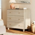 thumbnail image 2 of WAMPAT Dresser with 3 Drawers for Bedroom, Wooden Chest of Drawers, Modern Bachelors Chest with Solid Wood Legs for Living Room, Hallway, Nursery, 35.4x15.4x32.4, Biscotti, 2 of 8
