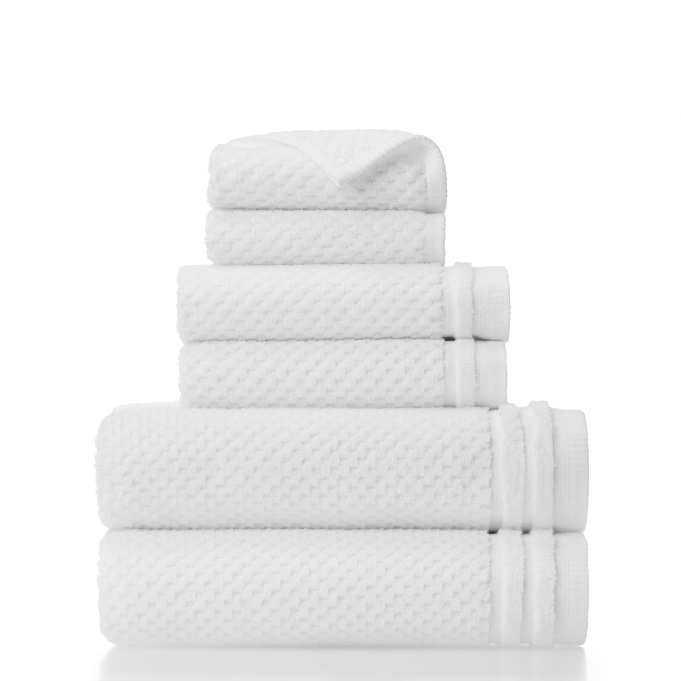 Gap Home Sculpted Organic Cotton 6 Piece Bath Towel Set White